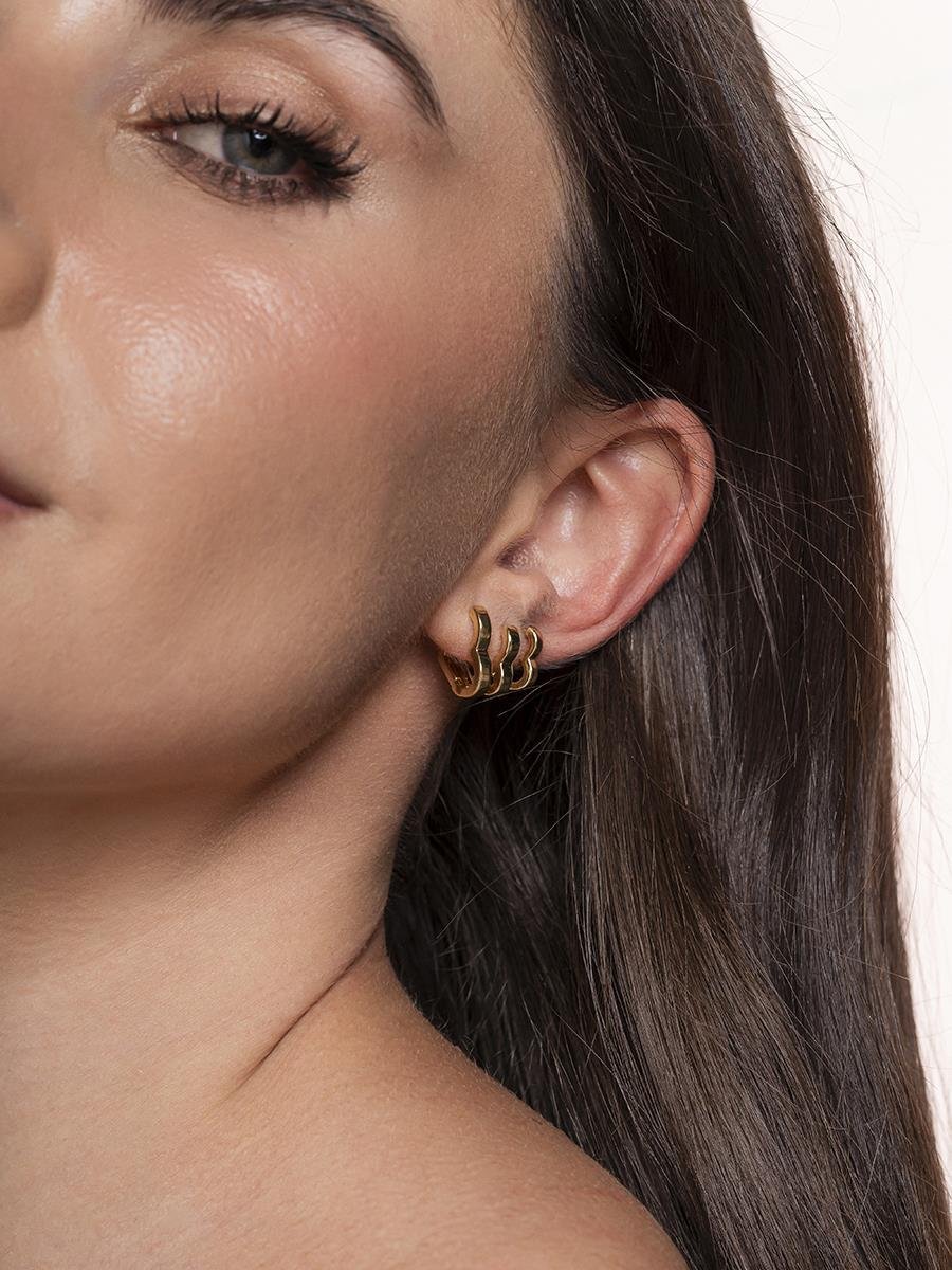 Mix De Brincos Argola Coração | Banhado a Ouro