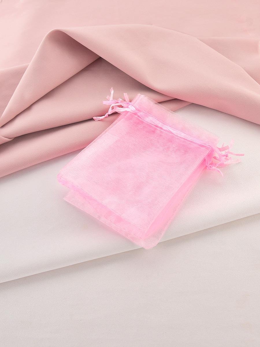 Saquinho Organza Rosa G | 5 Unidades
