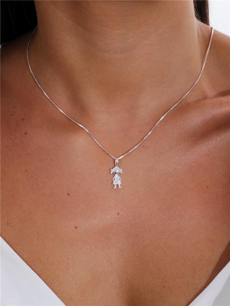 Pingente de Menina | Prata 925