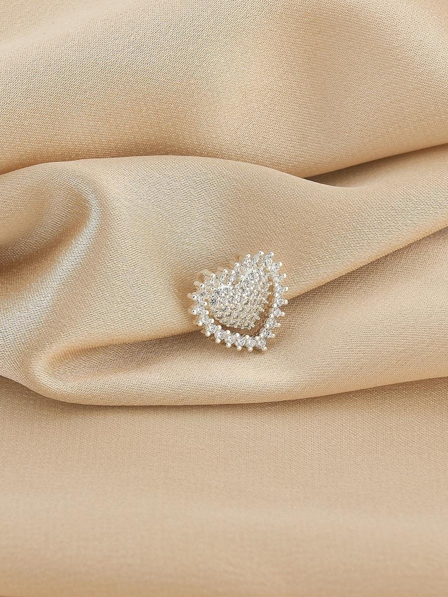 Pingente Coração Cravejado | Banho de Prata