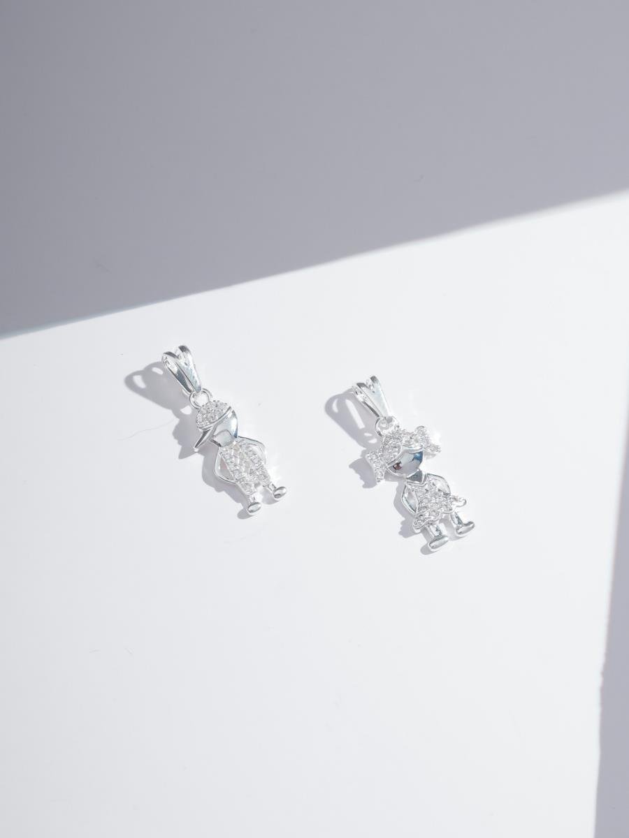 Pingente de Menina | Banho de Prata