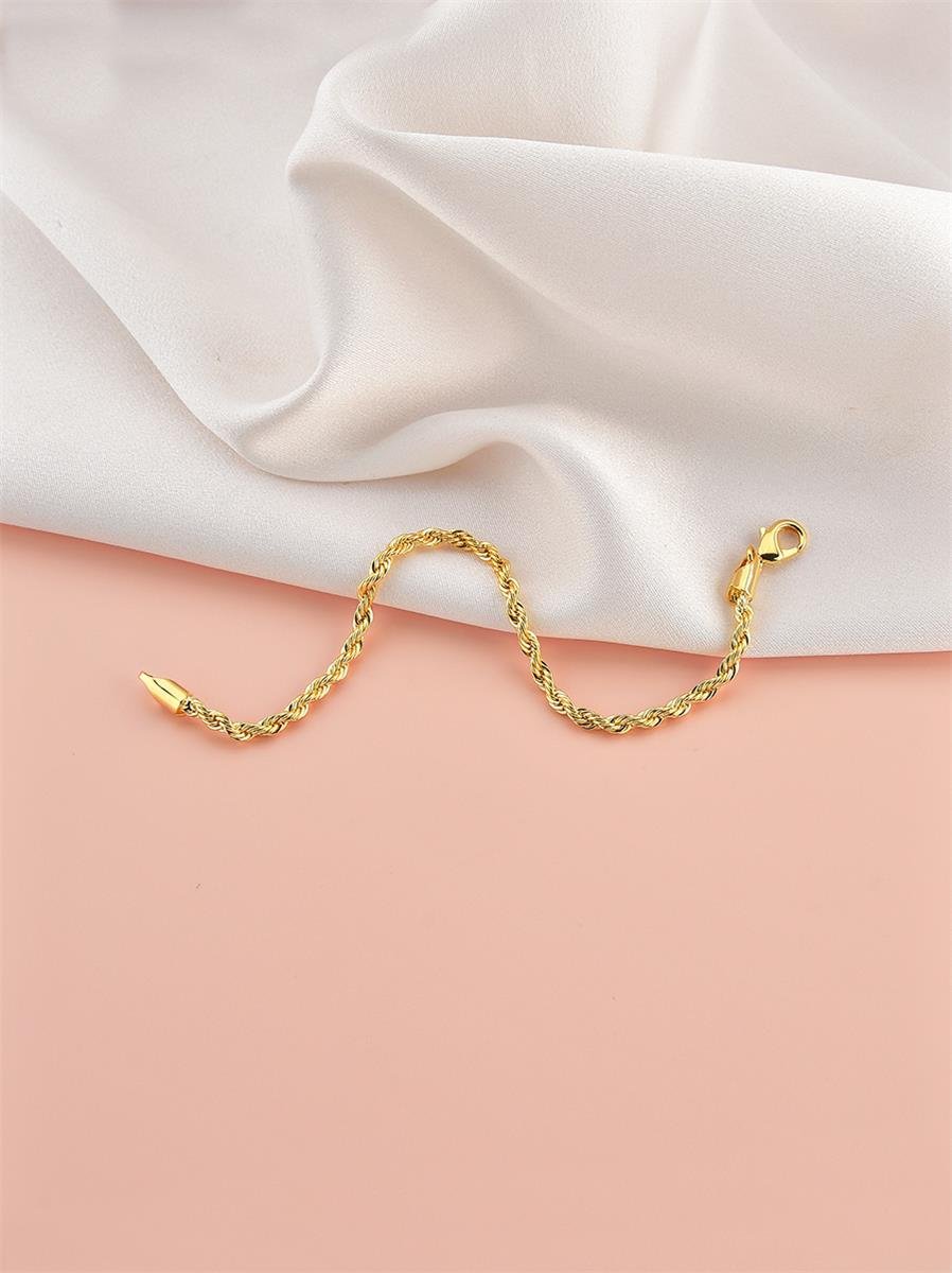 Pulseira Cordão Baiano 3MM 17CM | Banhado a Ouro