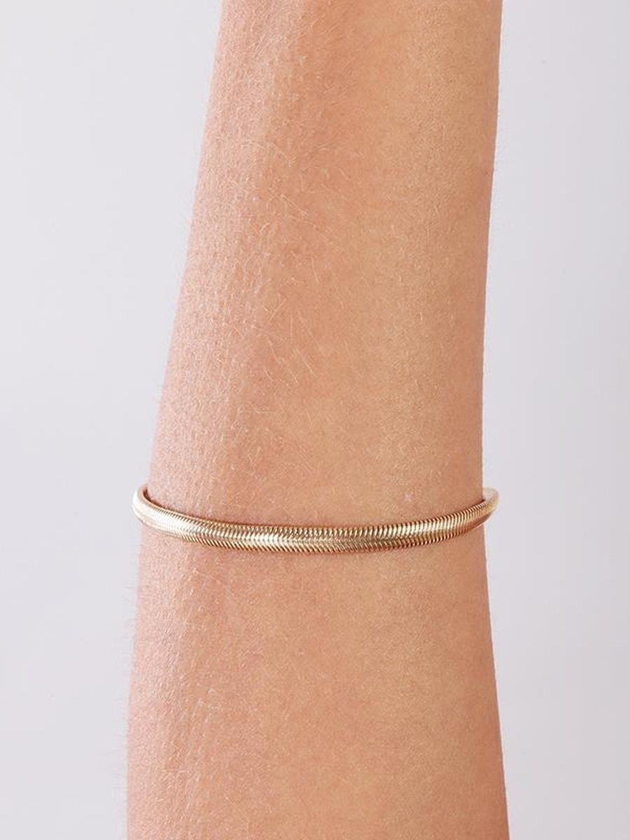 Pulseira Malha Serpente 6 MM | Banhado a Ouro.