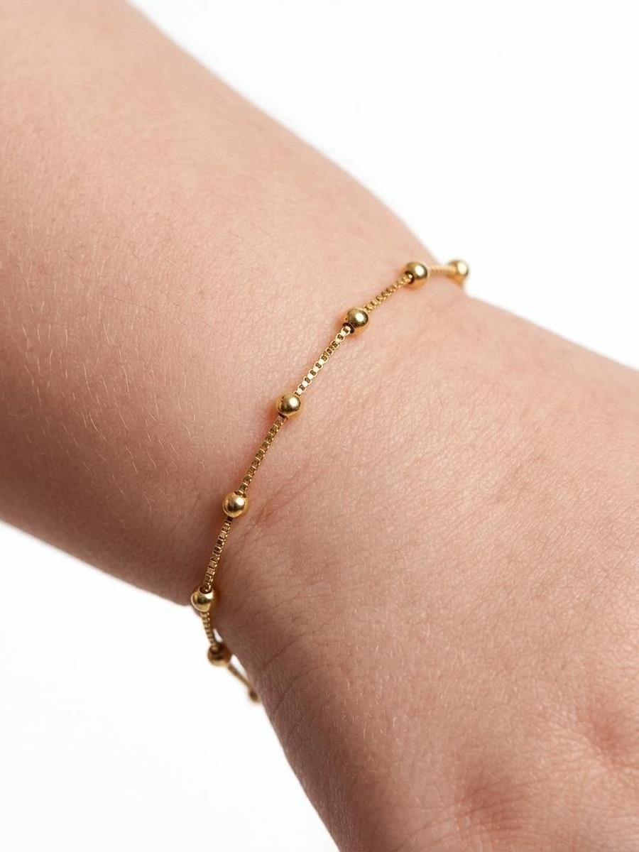 Pulseira Veneziana com Bolinhas | Infantil | Banhado a Ouro.