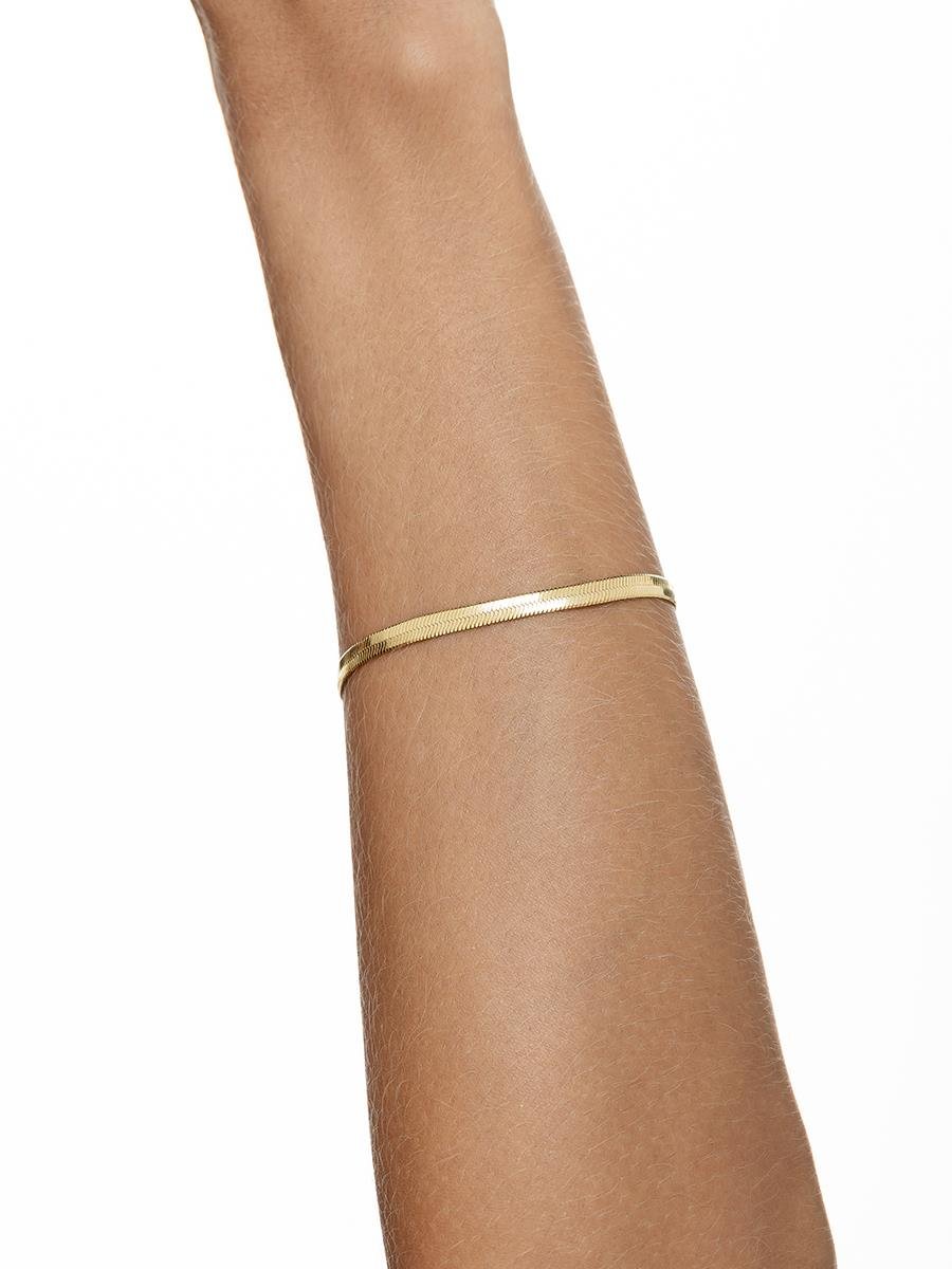 Pulseira Malha Fita 4MM | Banhado a Ouro.