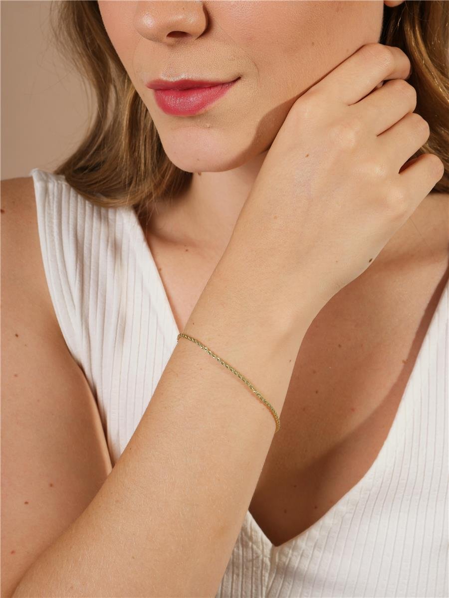 Pulseira Cordão Baiano 2MM |Masculino | Banhado a Ouro