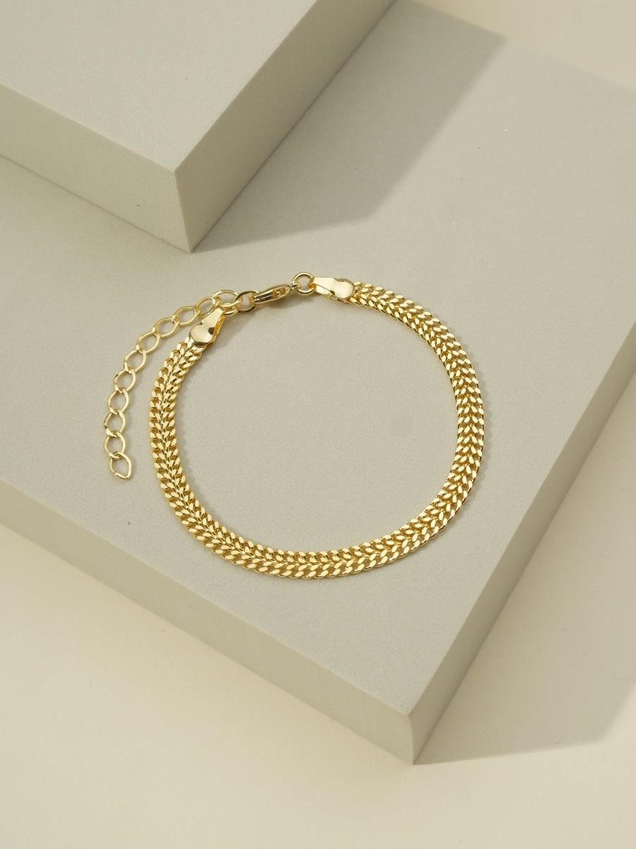 Pulseira de Elo Grumet Duplo| Banhado a Ouro.