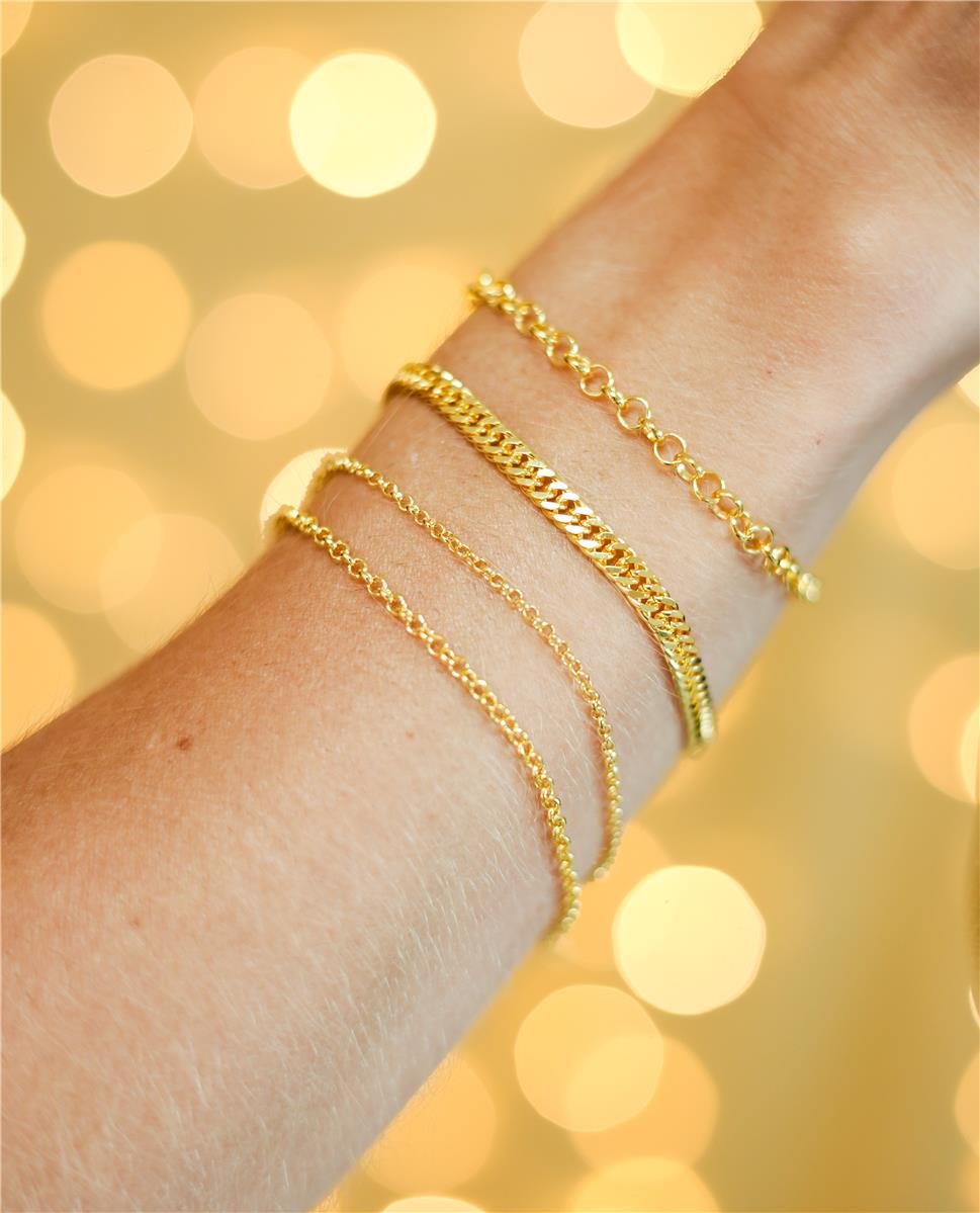 Pulseira Elo Português | Banhado a Ouro