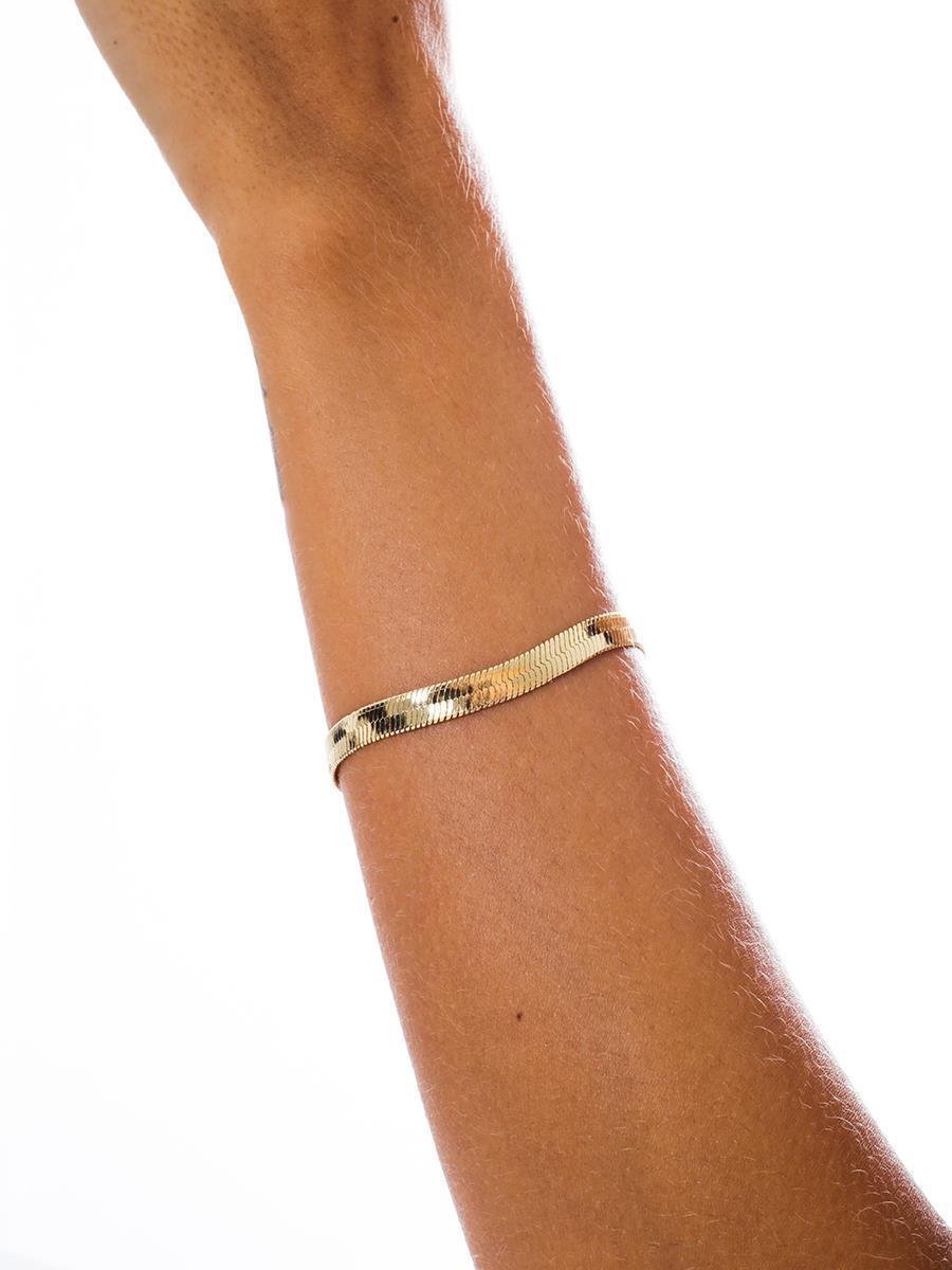 Pulseira Malha Fita 5MM 18CM | Banhado a Ouro