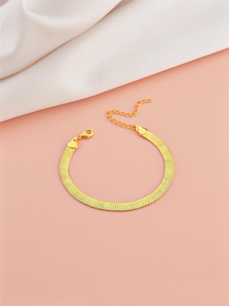 Pulseira Malha Fita 5MM 18CM | Banhado a Ouro