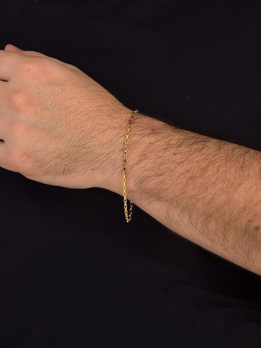 Pulseira Tijolinho | Masculino | Banhado a Ouro.