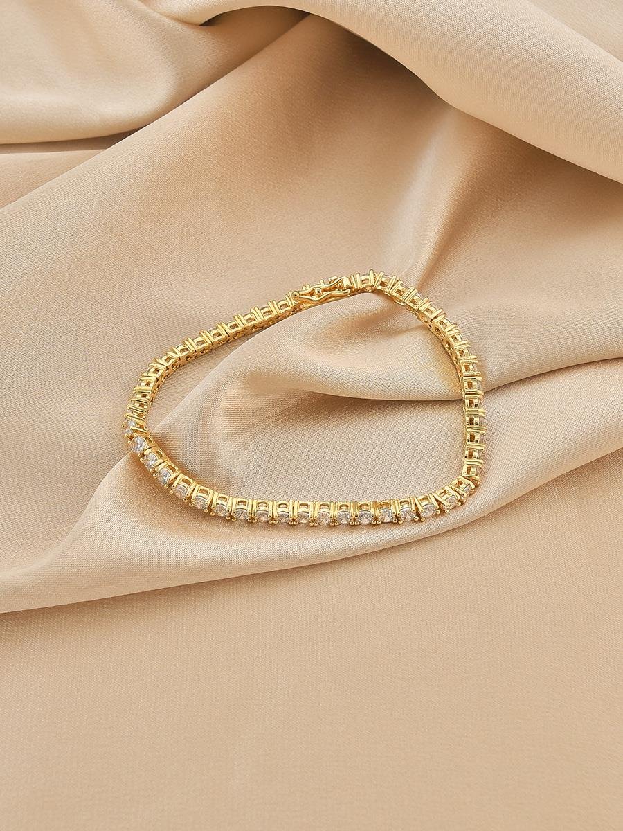 Pulseira Riviera Incolor | Banhado a Ouro