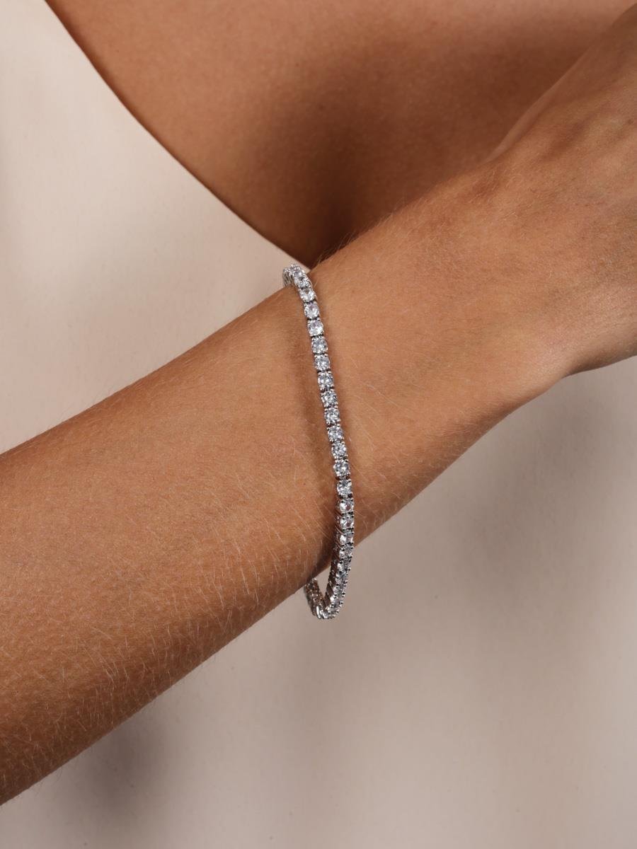 Pulseira Riviera Incolor | Banhado no Ródio Branco