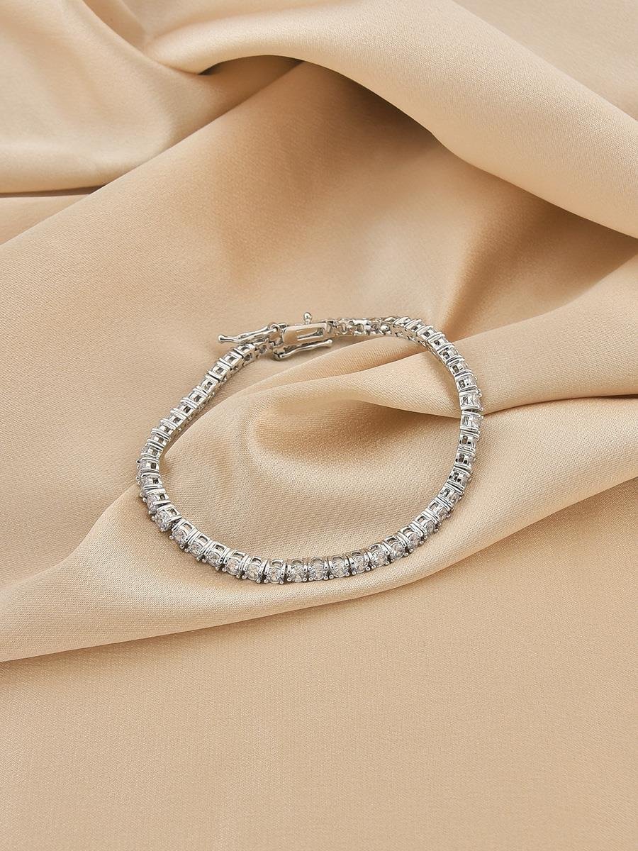 Pulseira Riviera Incolor | Banhado no Ródio Branco