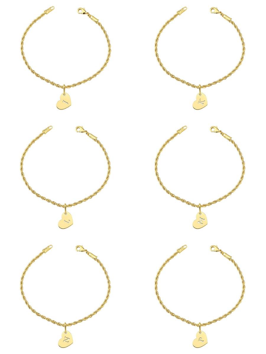 Pulseira Pingente de Coração com Letra