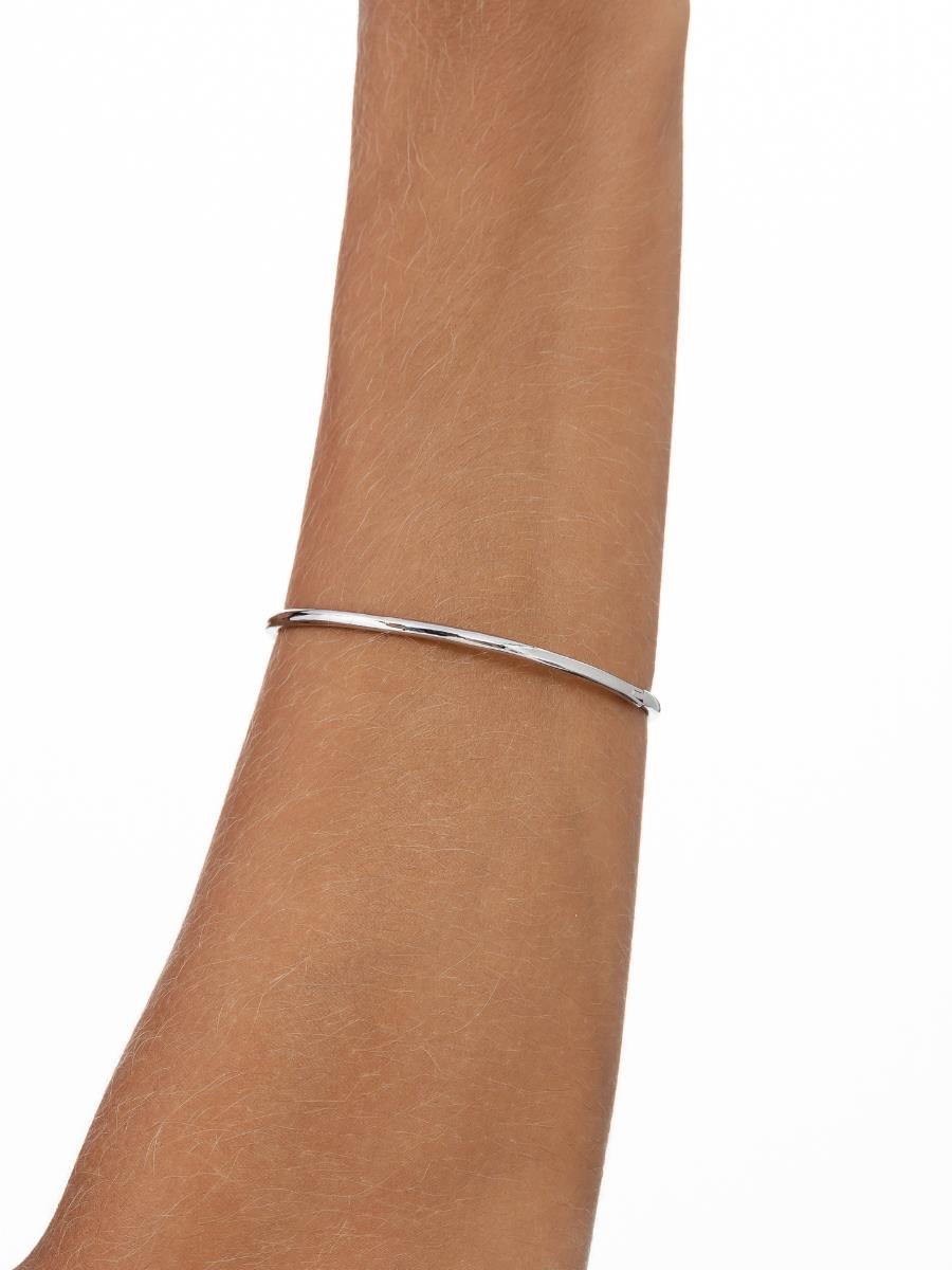 Bracelete Liso | Banho de Ródio Branco