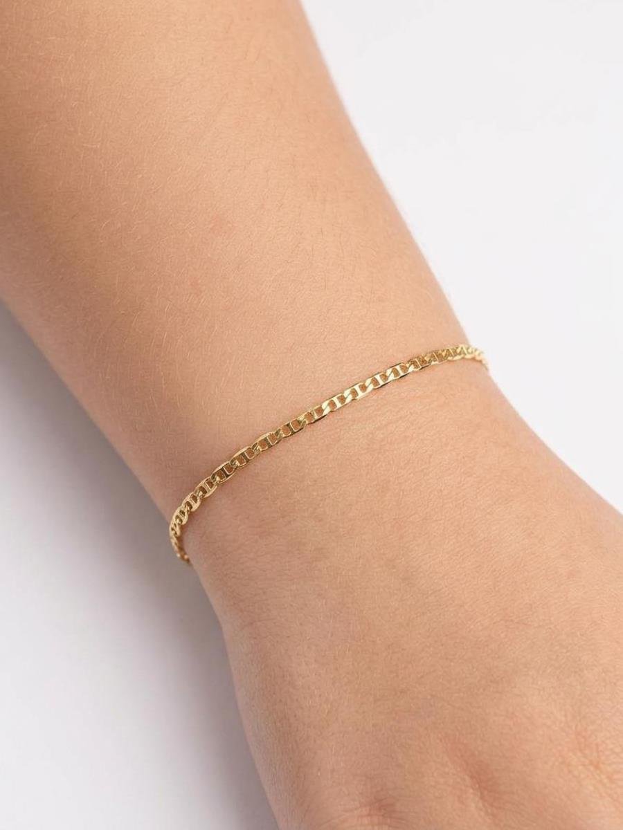 Pulseira Elo Piastrine | Infantil | Banhado a Ouro.