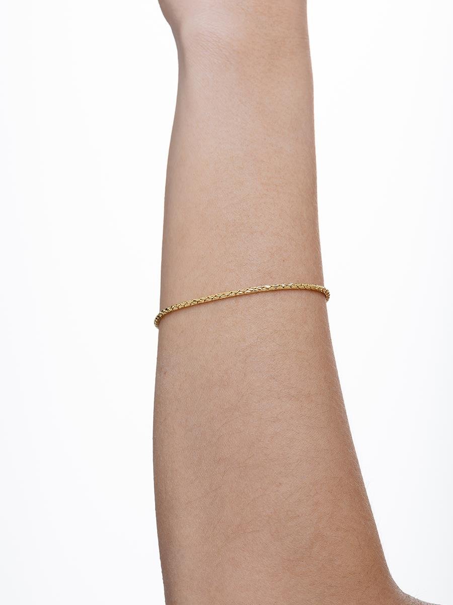 Pulseira Elo Trançado Diamantado | Banhado a Ouro