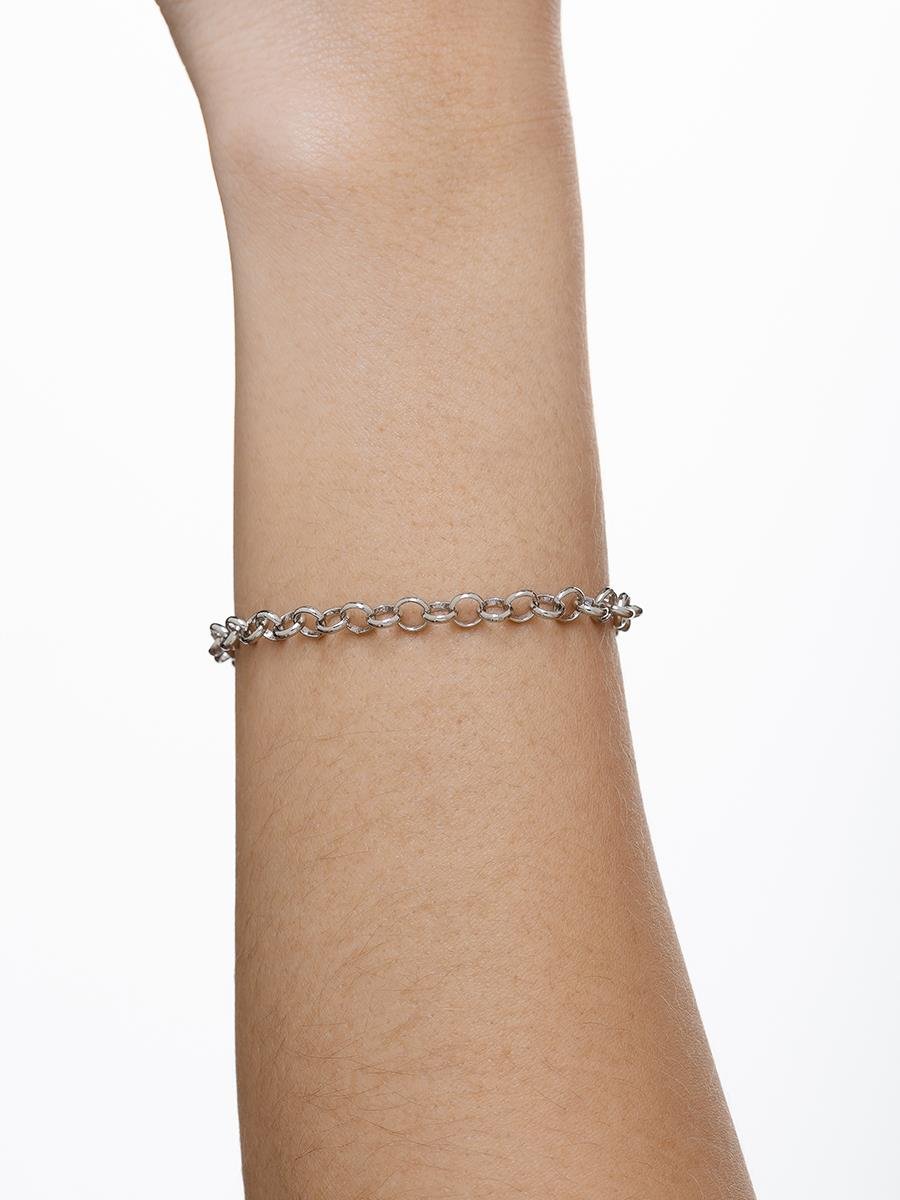 Pulseira de Elo Português | Banhado no Ródio Branco