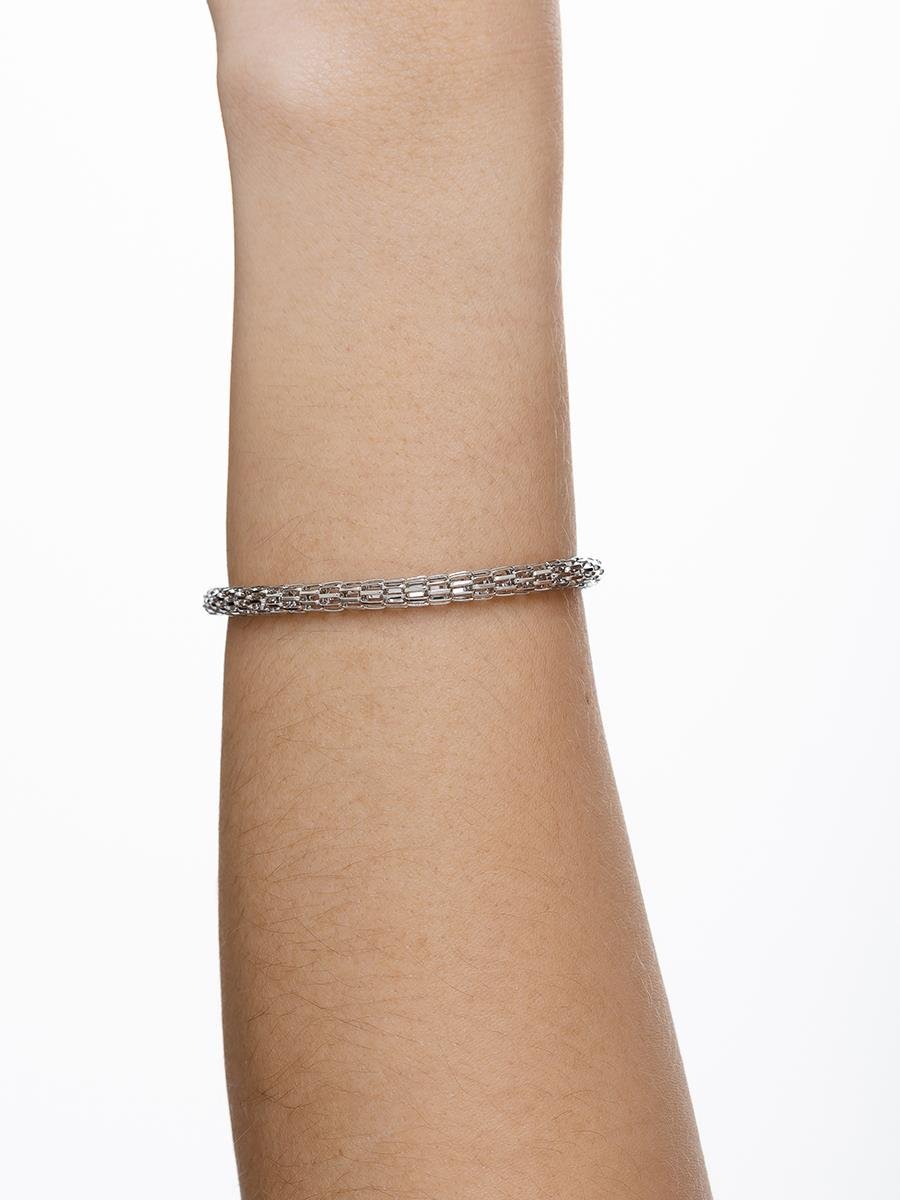 Pulseira de Elos Vazado | Banhado no Ródio Branco