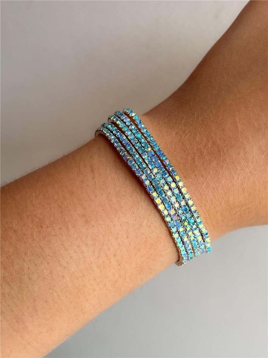 Kit Cinco Pulseiras Cravejada | Banhado no Ouro