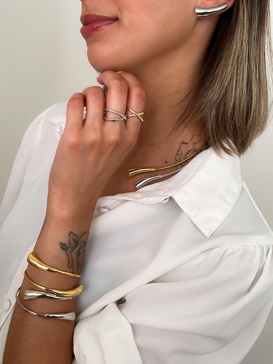 Bracelete Liso | Banhado no Ródio Branco