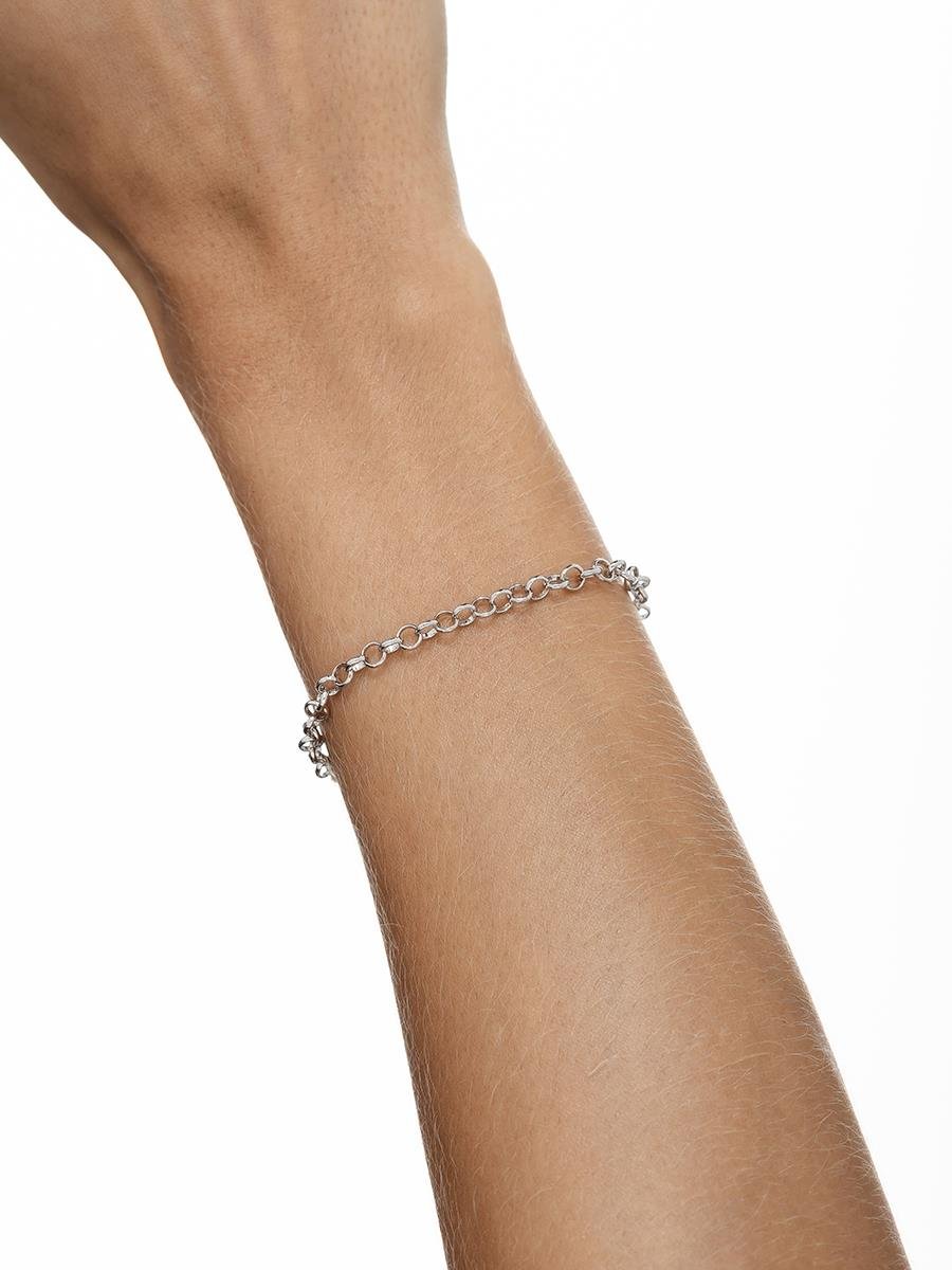 Pulseira de Elo Português | Banhado no Ródio Branco