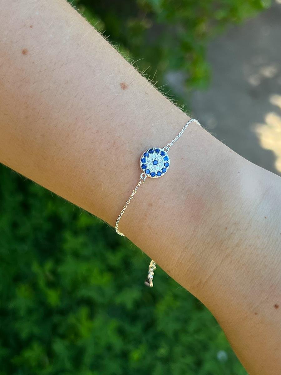 Pulseira Cravejada Azul | Prata 925