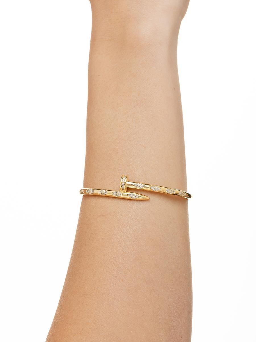 Bracelete Prego Cravejado | Banhado a Ouro