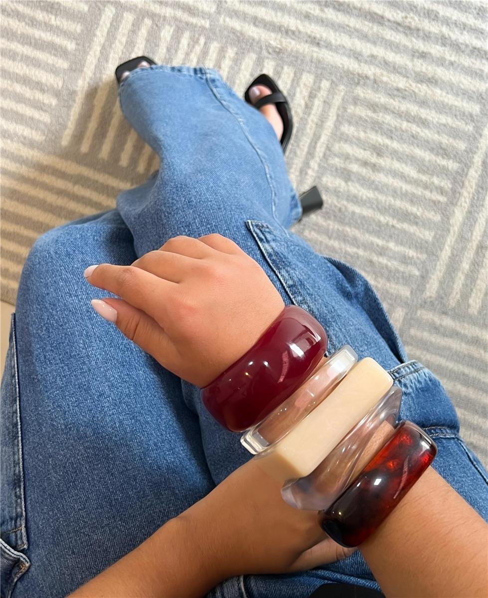 Bracelete Acrílico Cereja