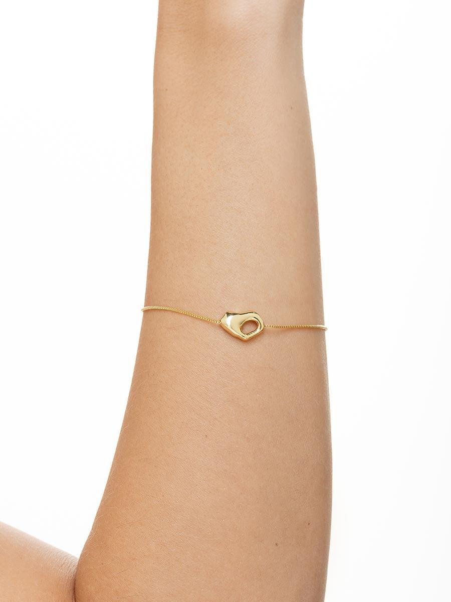Pulseira Orgânica Vazada Lisa | Banhado a Ouro