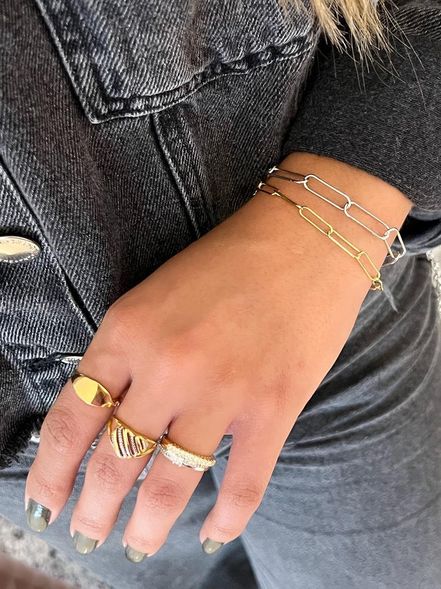 Pulseira Elo Corrente | Banhado a Ródio Branco