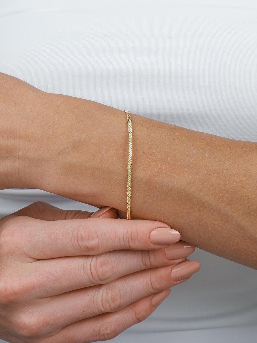 Pulseira Fita Riscada | Banhado a Ouro