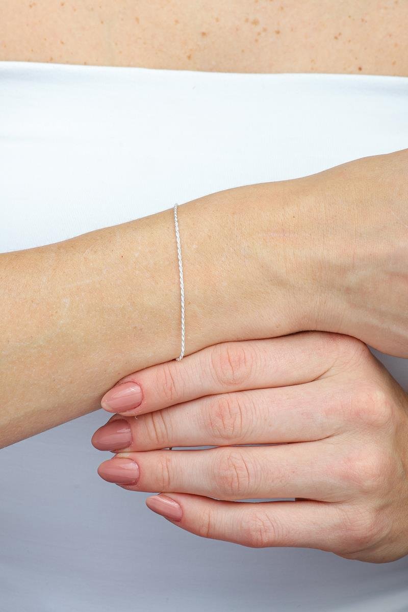 Pulseira Cordão Baiano Fina | Prata 925