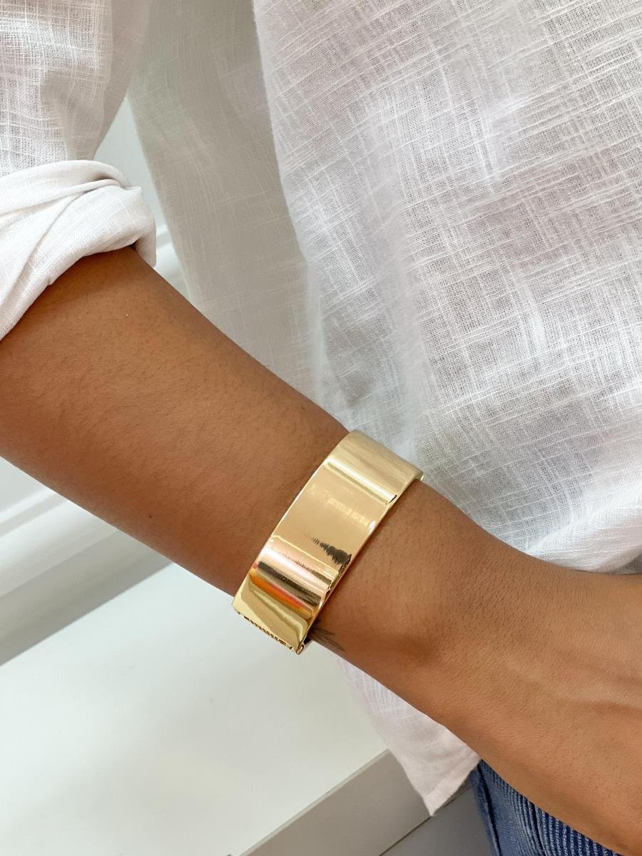 Bracelete Liso | Banhado a Ouro.