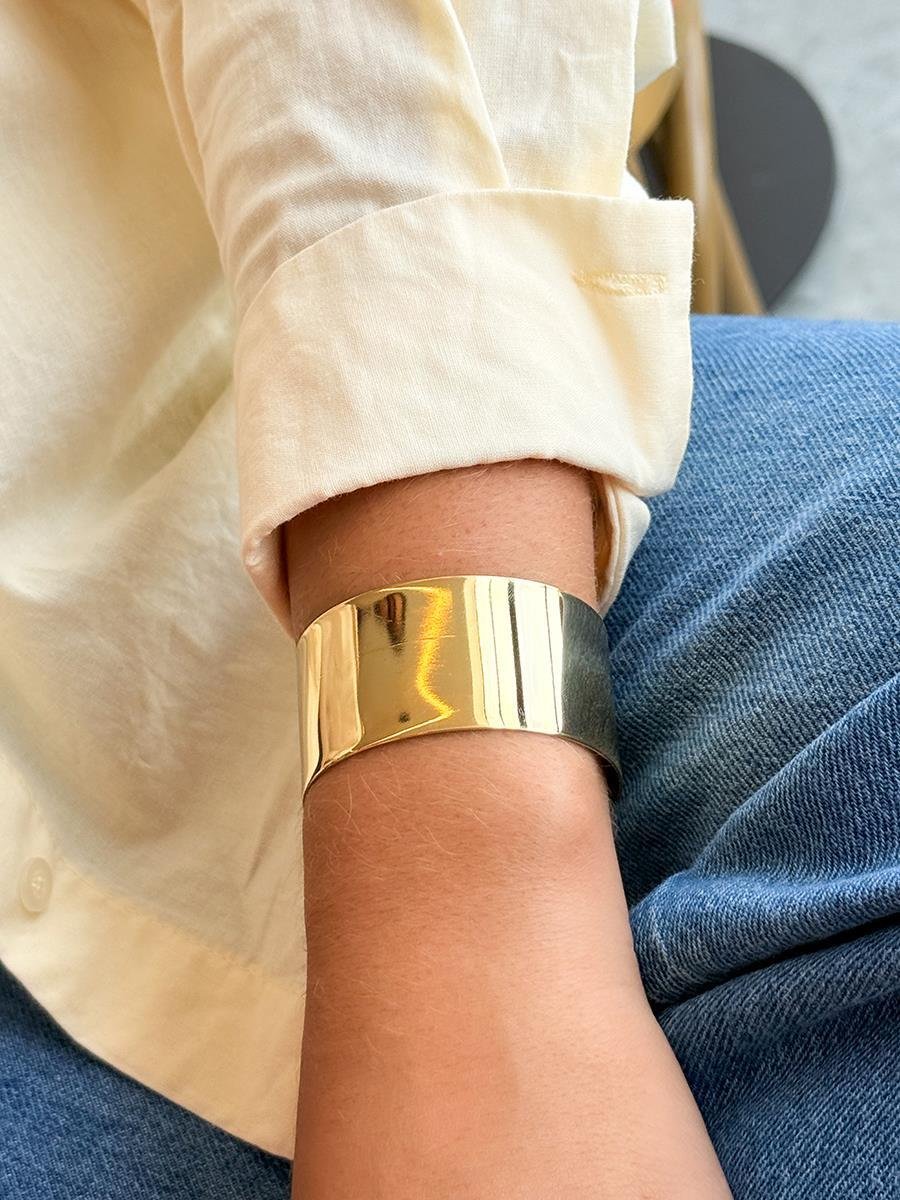 Bracelete Liso | Banhado a Ouro.
