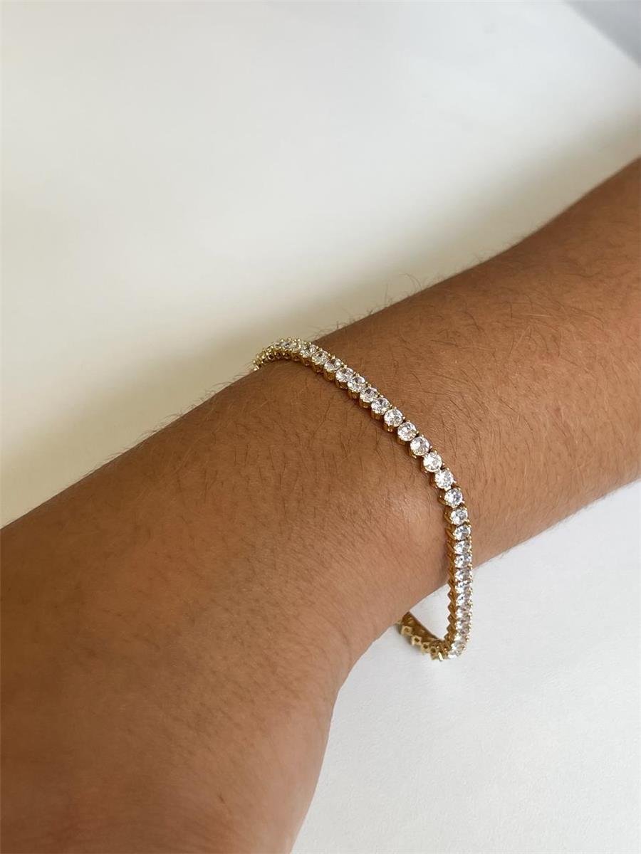 Pulseira Riviera Incolor | Banhado a Ouro