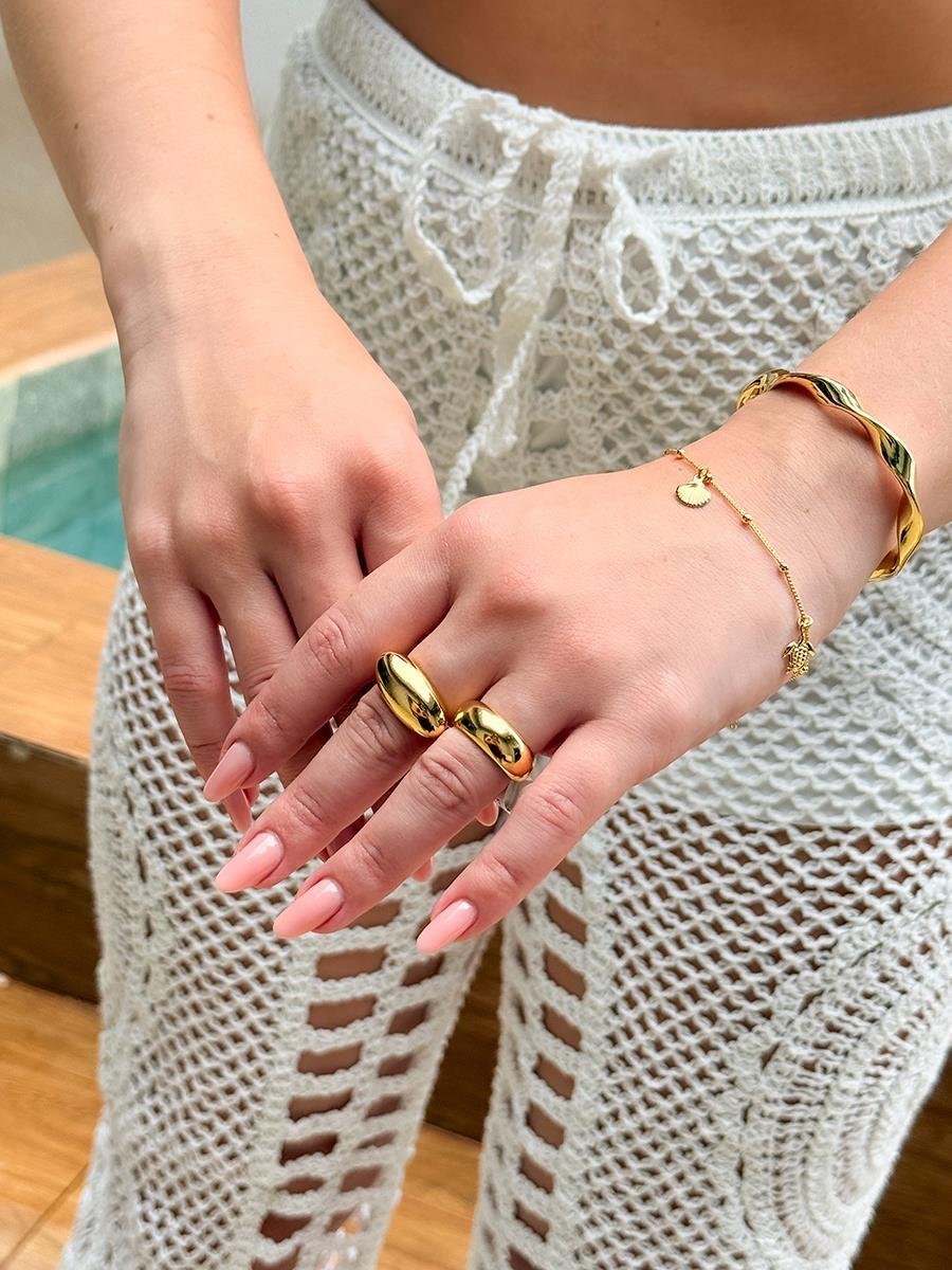 Pulseira Veneziana om Bolinha com Pingentes Marinhos | Banhado a Ouro.