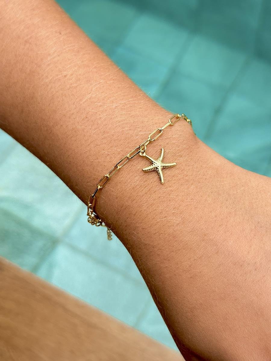 Pulseira Cartier com Estrela do Mar | Banhado a Ouro.
