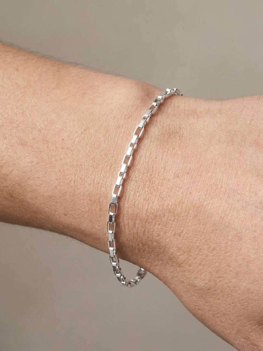 Pulseira Tijolinho | Masculino | Banho de Prata.