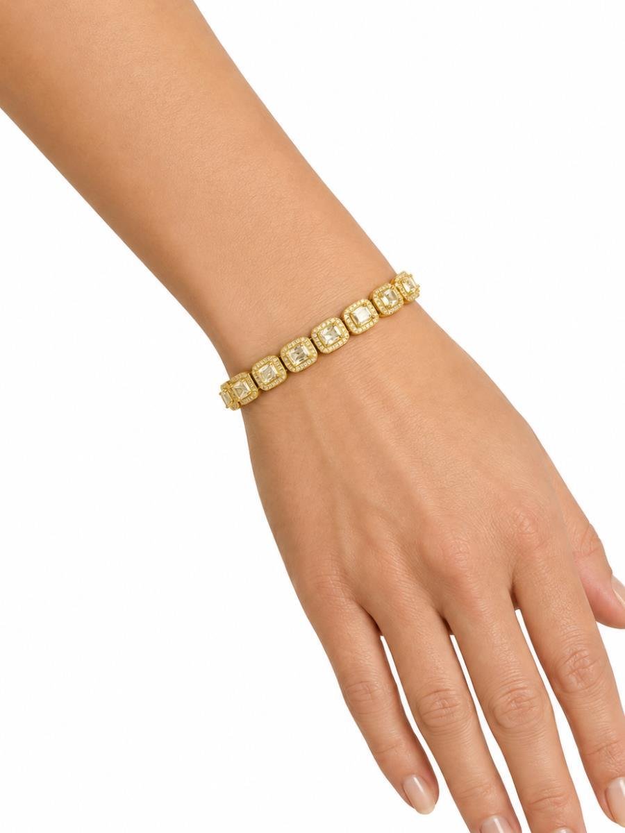 Pulseira Riviera Elos Retangulares | Banhado a Ouro.