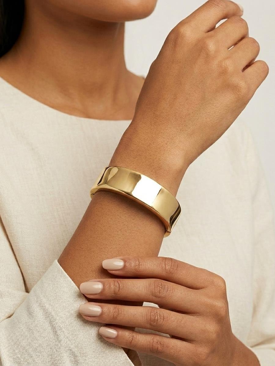 Bracelete Liso | Banhado a Ouro.