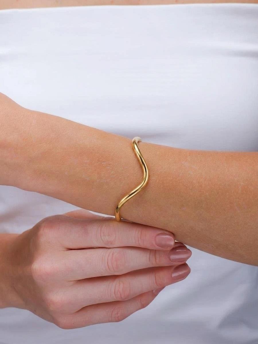 Bracelete Onda | Banhado a Ouro.