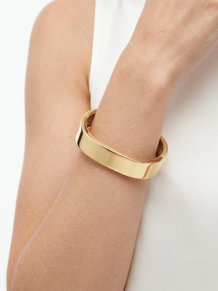 Bracelete Quadrado Liso | Banhado a Ouro.