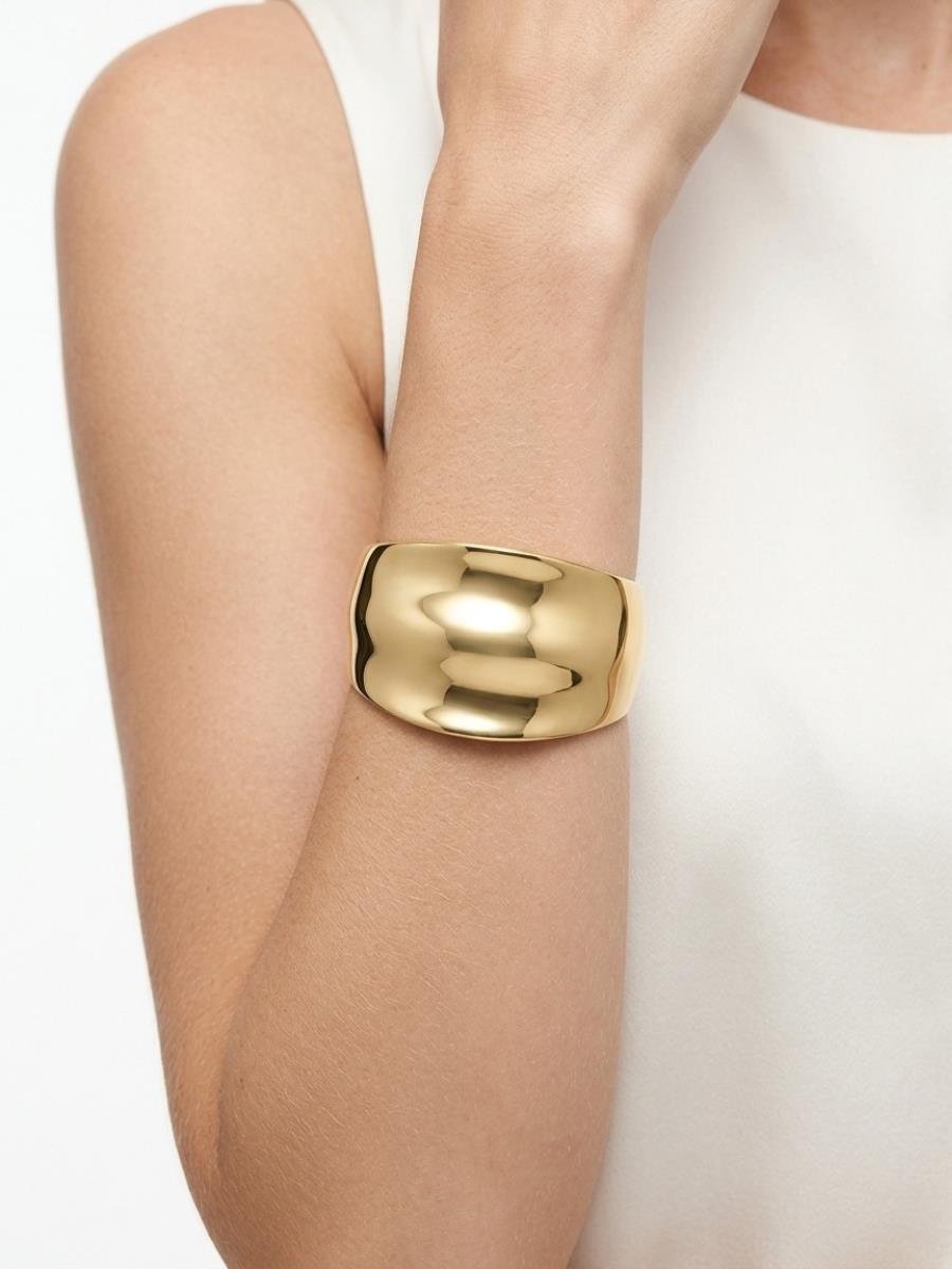 Bracelete Abaulado Maxi | Banhado a Ouro.